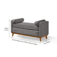 Recamier Italia 1,30m Com Base Madeira Linho Sofatec Grafite - 2