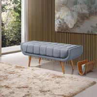 Recamier França 1,50m Com Base Madeira Linho Sofatec Azul - 1