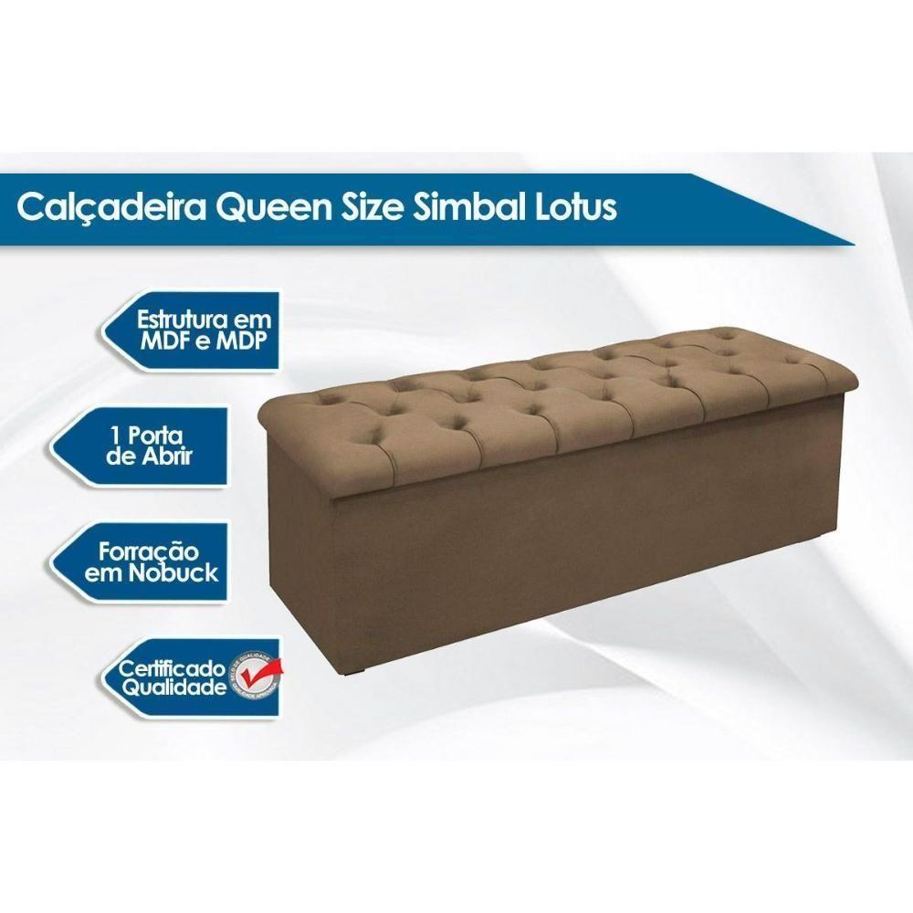 Recamier de Quarto Queen Size Lotus Suede Marrom Simbal - 2