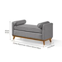 Recamier Italia 1,00m Com Base Madeira Linho Sofatec Prata - 2