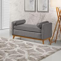 Recamier Italia 1,00m Com Base Madeira Linho Sofatec Grafite - 1