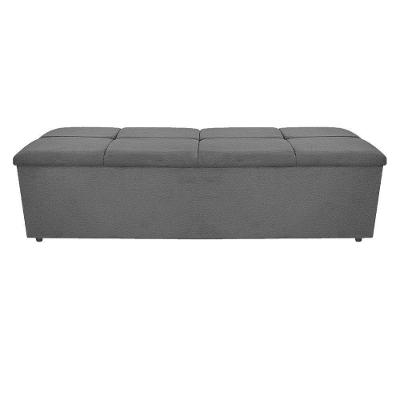 Calçadeira Munique 140cm Casal Corano Cinza Adj Decor