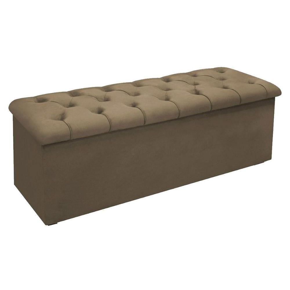 Recamier de Quarto Casal Lotus Suede Marrom Simbal - 1