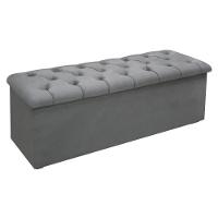 Recamier de Quarto Casal Lotus Suede Cinza Simbal - 1