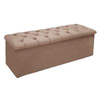 Recamier de Quarto Casal Lotus Suede Bege Simbal - 1