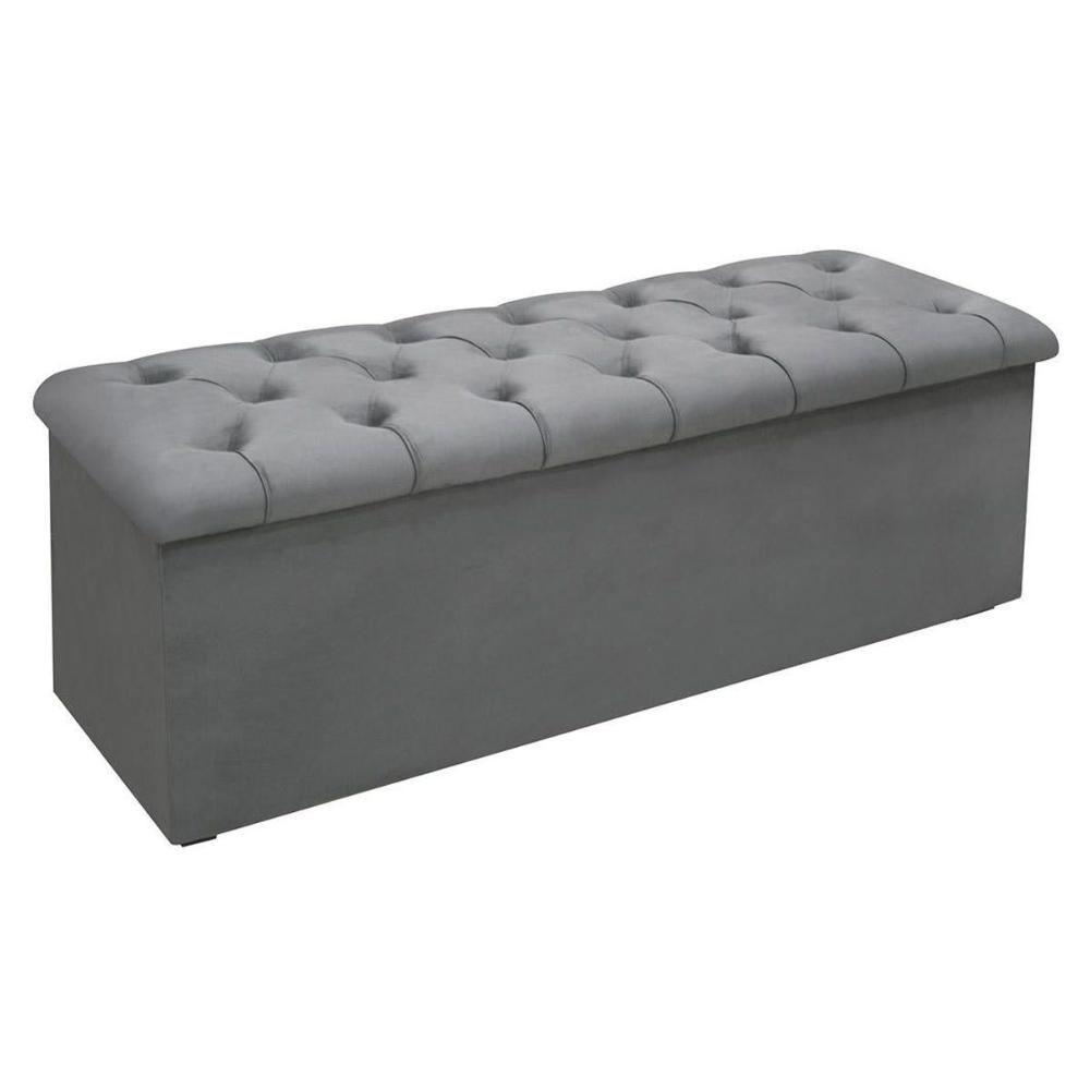 Recamier de Quarto Casal Lotus Suede Cinza Simbal - 1