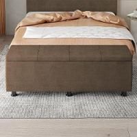 Baú Sapateira Estofada Casal Queen Size 160 Cm Marte Veludo Skybox Marrom - 6