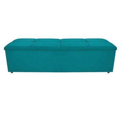Calçadeira Munique 160cm Queen Size Suede Azul Turquesa