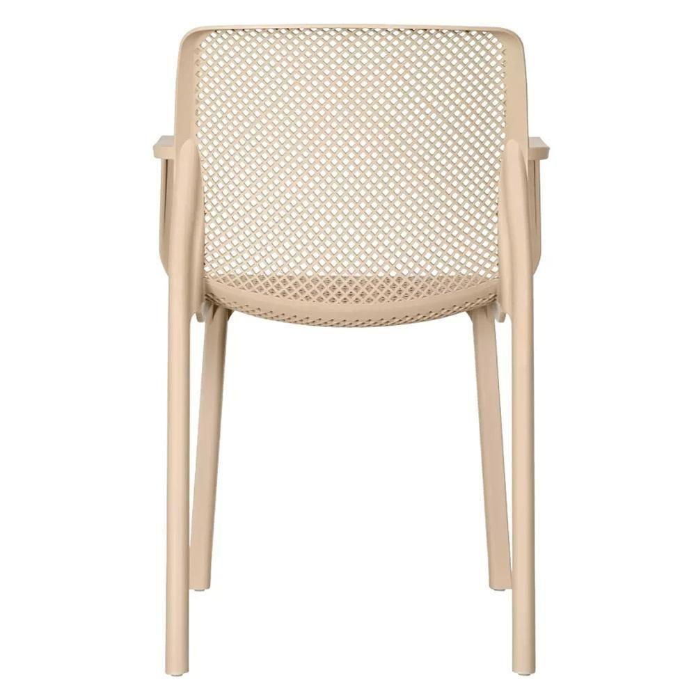 Kit 4 Cadeiras Com Braços Empilhavel Inmetro Sardenha Vega Fratini Polipropileno Fendi - 4