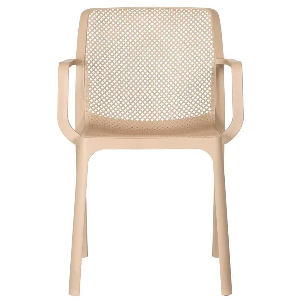 Kit 4 Cadeiras Com Braços Empilhavel Inmetro Sardenha Vega Fratini Polipropileno Fendi - 5