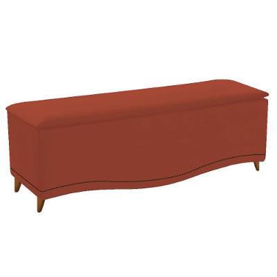 Calçadeira Yasmim 90cm Solteiro Suede Terracota