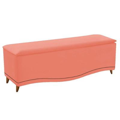Calçadeira Yasmim 90cm Solteiro Suede Coral