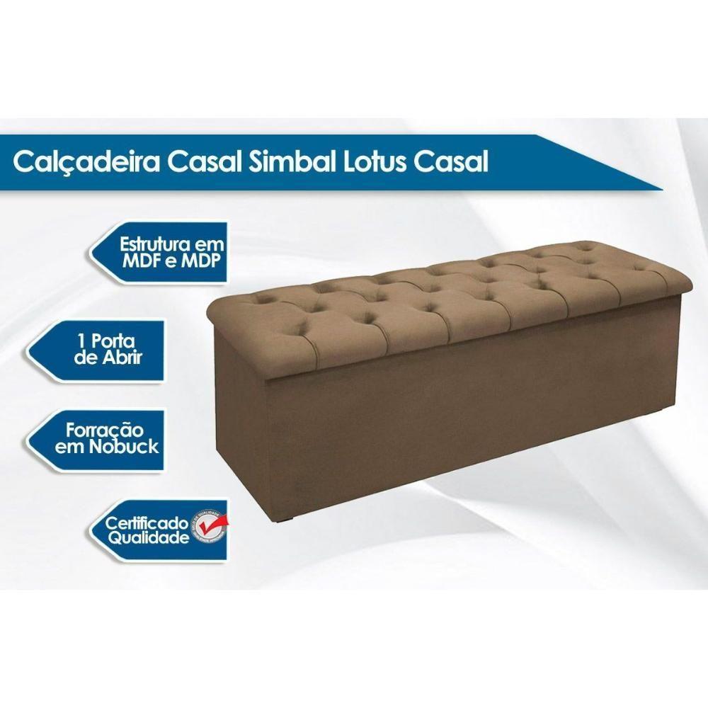 Calçadeira Quarto Casal Lotus Suede Marrom - Simbal - 2