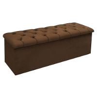 Calçadeira Quarto Queen Size Lotus Suede Marrom Chocolate - Simbal - 1