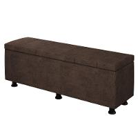 Baú Sapateira Estofada Casal Queen Size 160 Cm Venus Veludo Skybox Marrom - 5