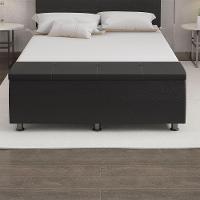 Baú Sapateira Estofada Casal 140 Cm Terra Corino Skybox Preto - 7