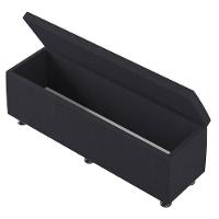 Baú Sapateira Estofada Casal 140 Cm Terra Corino Skybox Preto - 11