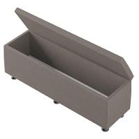 Baú Sapateira Estofada Casal King Size 195 Cm Terra Linho Skybox Marrom - 7