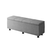 Baú Sapateira Estofada Casal King Size 195 Cm Marte Veludo Skybox Cinza