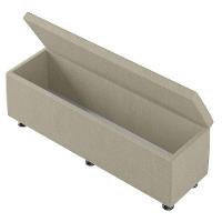 Baú Sapateira Estofada Casal 140 Cm Marte Corino Skybox Bege - 5