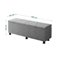 Baú Sapateira Estofada Casal King Size 195 Cm Júpiter Veludo Skybox Cinza - 2