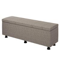 Baú Sapateira Estofada Casal Queen Size 160 Cm Venus Linho Skybox Marrom - 6