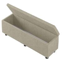 Baú Sapateira Estofada Casal King Size 195 Cm Júpiter Veludo Skybox Bege