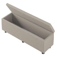 Baú Sapateira Estofada Casal King Size 195 Cm Júpiter Linho Skybox Bege - 7