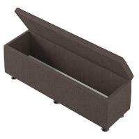 Baú Sapateira Estofada Casal King Size 195 Cm Júpiter Veludo Skybox Marrom