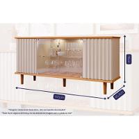 Buffet de Sala Jantar Janice 4 Portas c/ Vidro Nature/Off White - Cimol - 7