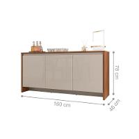 Bancada Marshall Cedro Off White 3 Portas - 4