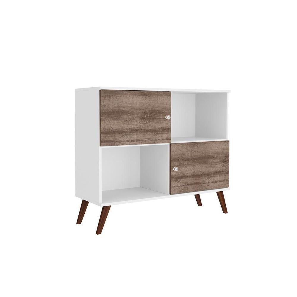 Buffet de Sala Jantar RT3011 2 Portas e 2 Nichos Branco/Rustico - Movelbento - 3