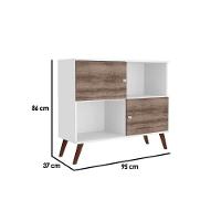 Buffet de Sala Jantar RT3011 2 Portas e 2 Nichos Branco/Rustico - Movelbento - 2