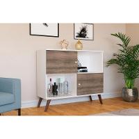 Buffet de Sala Jantar RT3011 2 Portas e 2 Nichos Branco/Rustico - Movelbento - 4