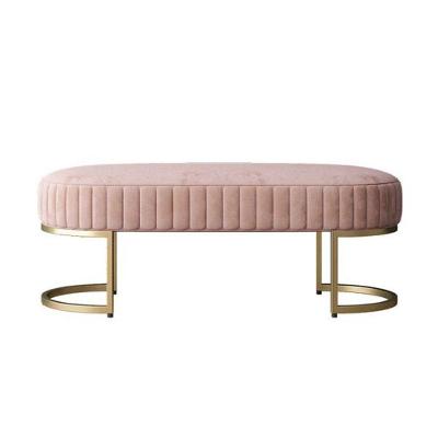 Banco Recamier Bella Com Pés De Aço Rosa Rosa