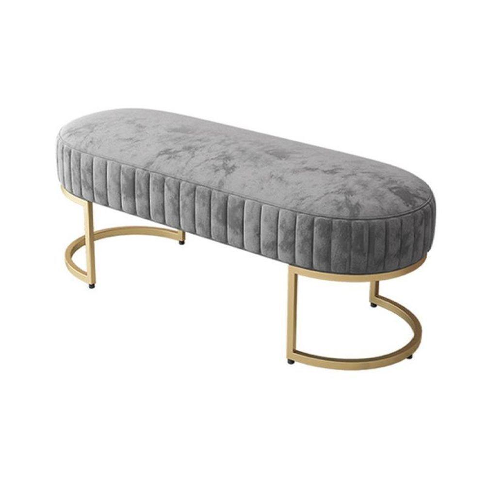 Banco Recamier Bella Com Pés De Aço Cinza Cinza - 1