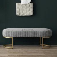 Banco Recamier Bella Com Pés De Aço Cinza Cinza - 3