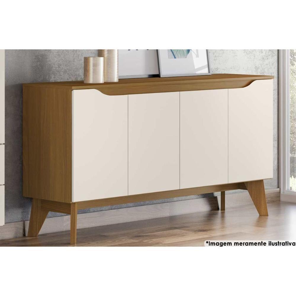Buffet de Sala Jantar Quartzo 4 Portas Nature/Off White - Henn - 1