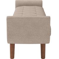 Puff Recamier Decorativo Com Pés Em Madeira 160 Cm Itália P05 Linho Bege - Lyam Decor - 5