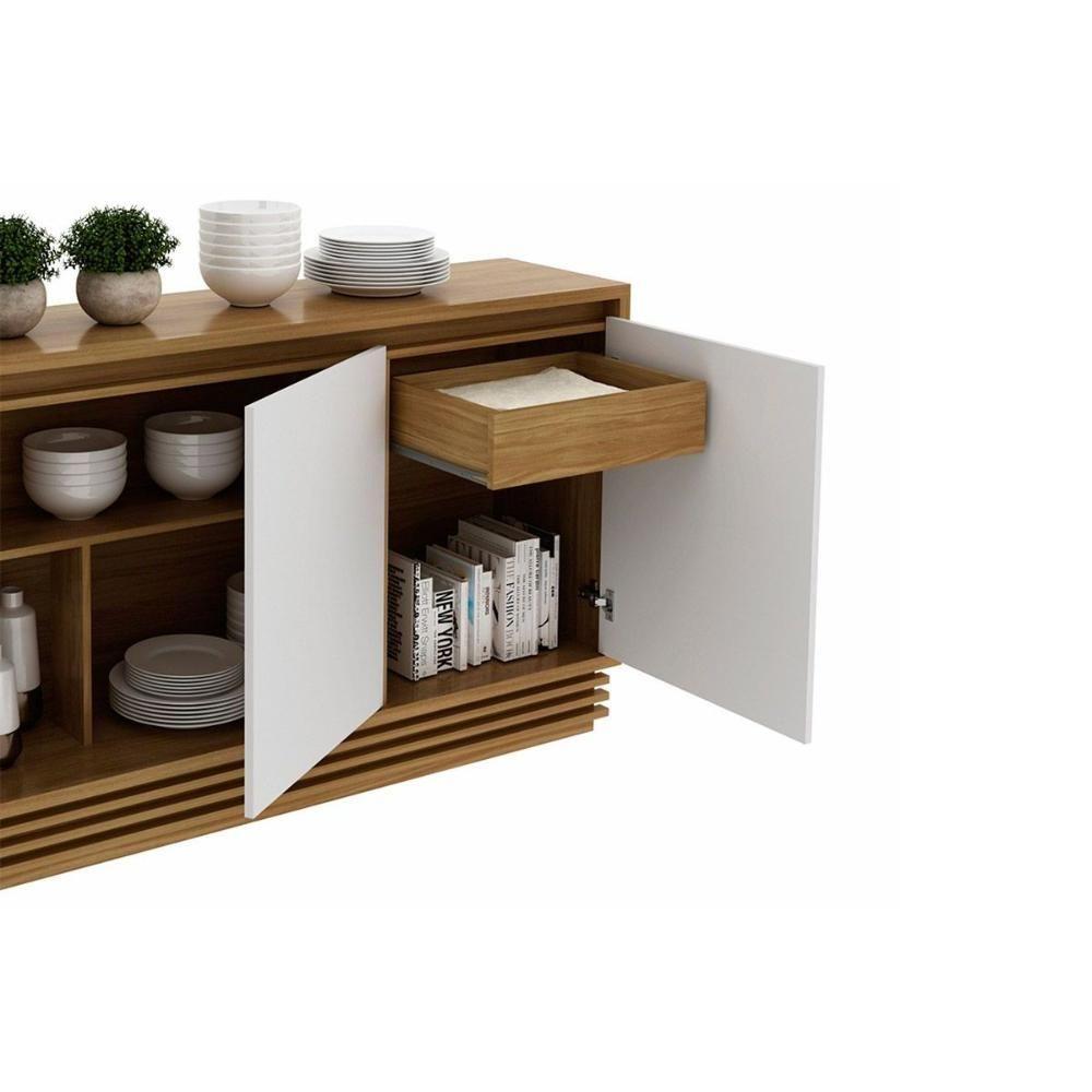 Buffet De Sala Jantar Bb2610 3 Portas Natural-off White - Tecno Mobili - 4
