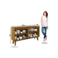 Buffet de Sala Jantar Quartzo 4 Portas Nature/Off White - Henn - 3
