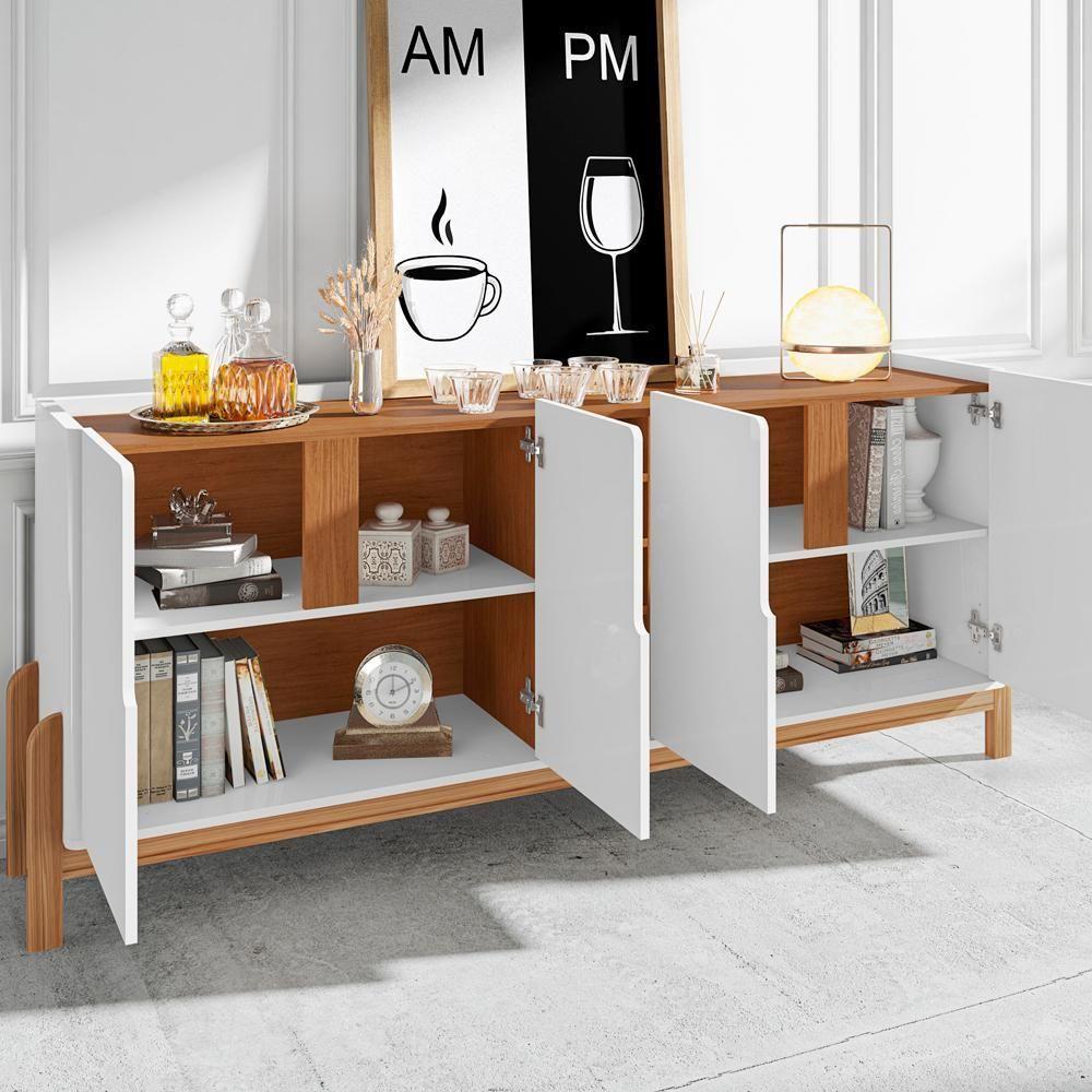 Buffet Aparador 190Cm Com Adega 050520 Branco Cedro Dcasa Branco Cedro - 5