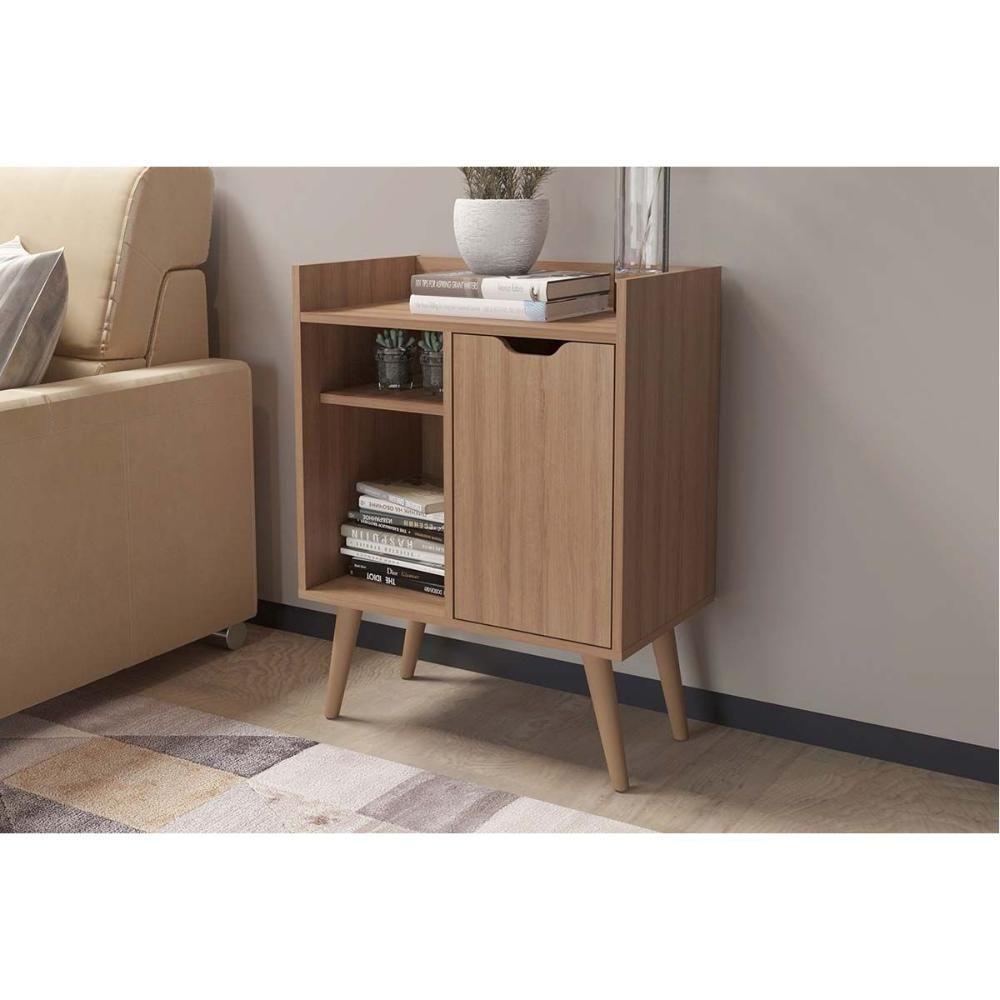 Aparador De Sala Jantar Ap2310 1 Porta Amêndoa - Tecno Mobili - 1