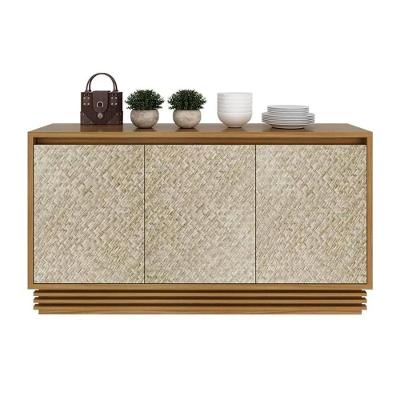 Buffet de Sala Jantar BB2611 3 Portas e 1 Gaveta Natural/Palha - Tecno Mobili
