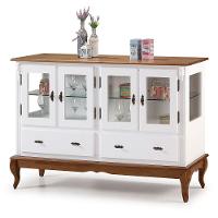 Buffet Balcão Antique Com 4 Portas, 2 Gavetas E 2 Prateleiras De Vidro - M560510 Garapa - Verniz - 1