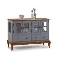 Buffet Balcão Antique Com 4 Portas, 2 Gavetas E 2 Prateleiras De Vidro - M560510 Garapa - Verniz - 3