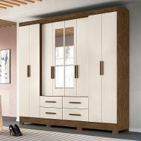 Guarda Roupa 8 Portas Com Espelho Plus Castanho Baunilha - 3