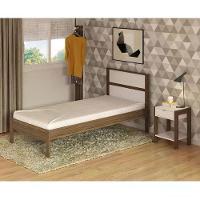 Quarto Solteiro 3 Peças Qt1 Nogal Branco Tecno Mobili Nogal - 2