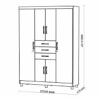 Guarda Roupa Casal 6 Portas Imbuia Rustico Champanhe - 2