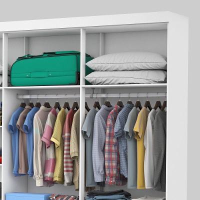 Guarda Roupa Casal 6 Portas 4Gavetas e Espelho Freijó/Branco
